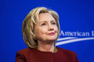 23 Mar 2015, Washington, DC, USA --- Former U.S. Secretary of State Hillary Clinton takes part in a Center for American Progress roundtable discussion on "Expanding Opportunities in America's Urban Areas" in Washington. --- Image by © Brooks Kraft/Corbis